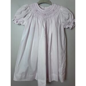 Petite Ami Smocked Bishop Dress Rosettes Light Pink Baby Girl Size 6 Months